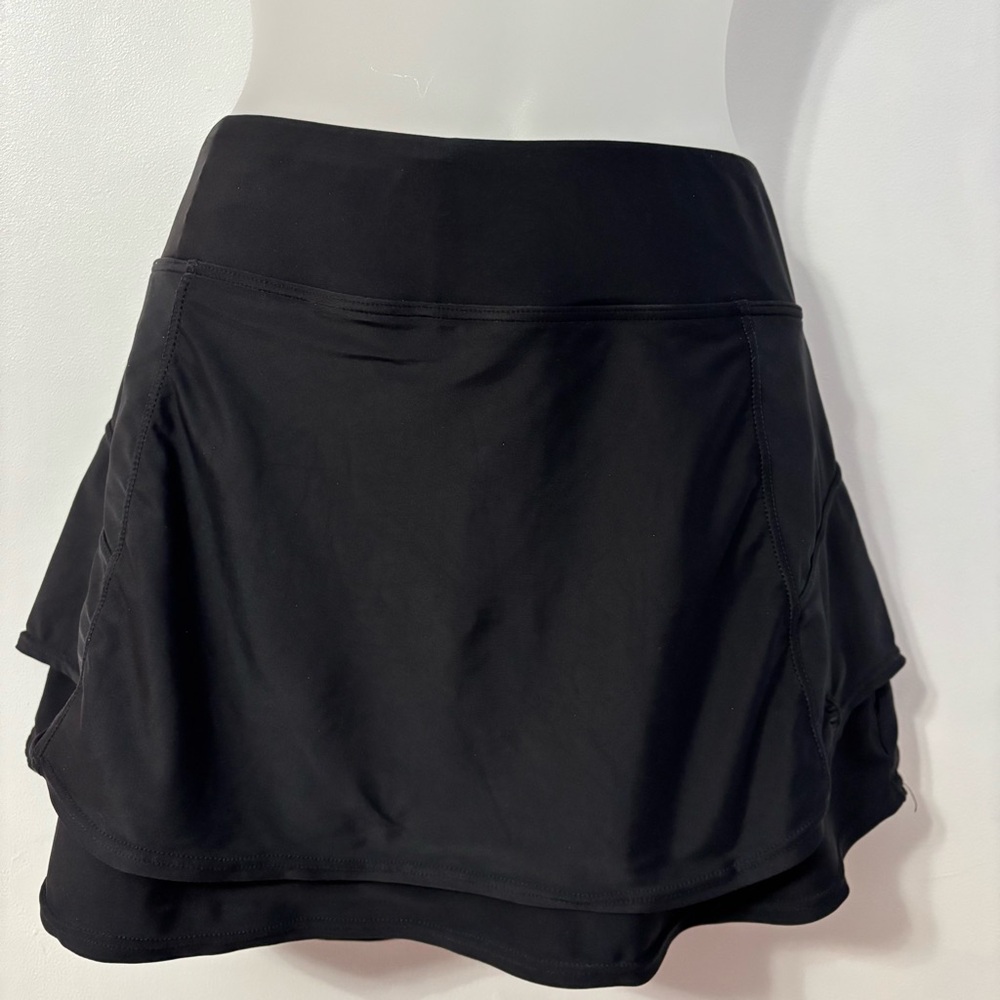 Coolibar Baycrest swim skirt / skort black size M SPF 50+